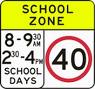 school zone travel sign
